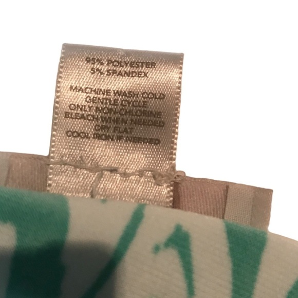 Loft Draped Collar Green and White Dress Size L - Picture 10 of 12